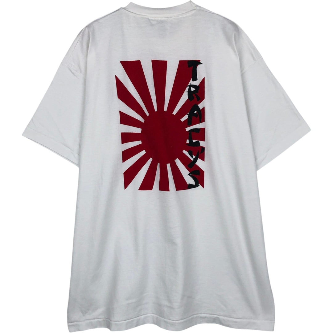 2000'S Fruit of the Loom Flag Pattern Print T-Shirt, Men's Size XL (approx.) cotton white type Vintage Second Hand
