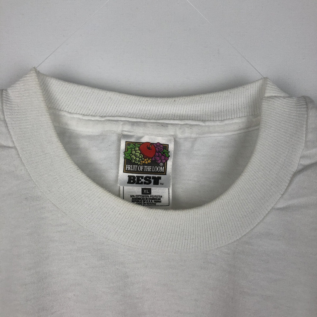 2000'S Fruit of the Loom Flag Pattern Print T-Shirt, Men's Size XL (approx.) cotton white type Vintage Second Hand