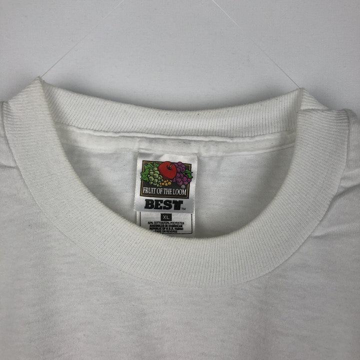 2000'S Fruit of the Loom Flag Pattern Print T-Shirt, Men's Size XL (approx.) cotton white type Vintage Second Hand
