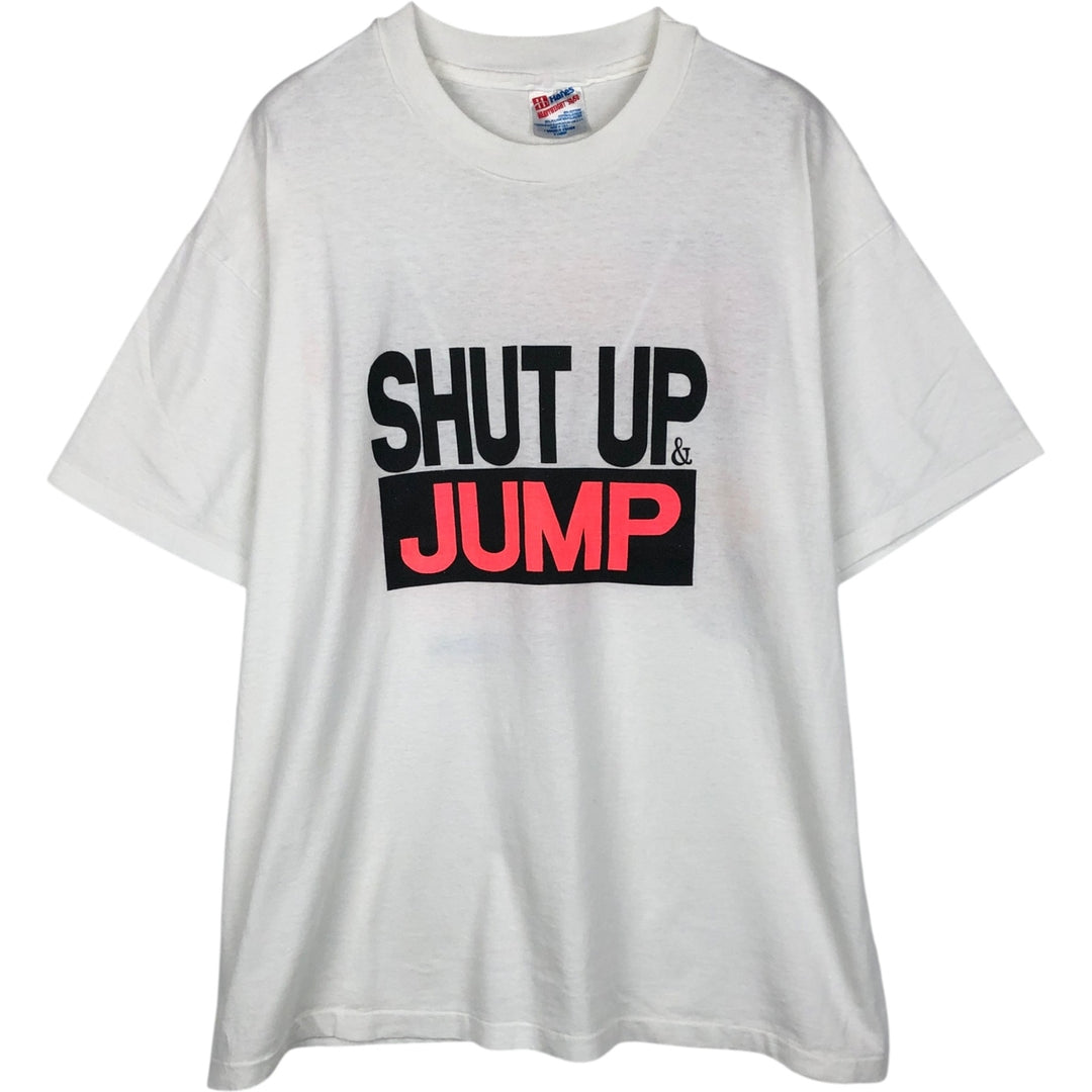 90'S Hanes ADRENALIN RUSH CLUB Print T-Shirt, Made in USA, Men's XL (approx.), Vintage cotton white type Vintage Second Hand