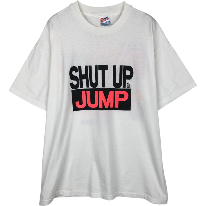 90'S Hanes ADRENALIN RUSH CLUB Print T-Shirt, Made in USA, Men's XL (approx.), Vintage cotton white type Vintage Second Hand