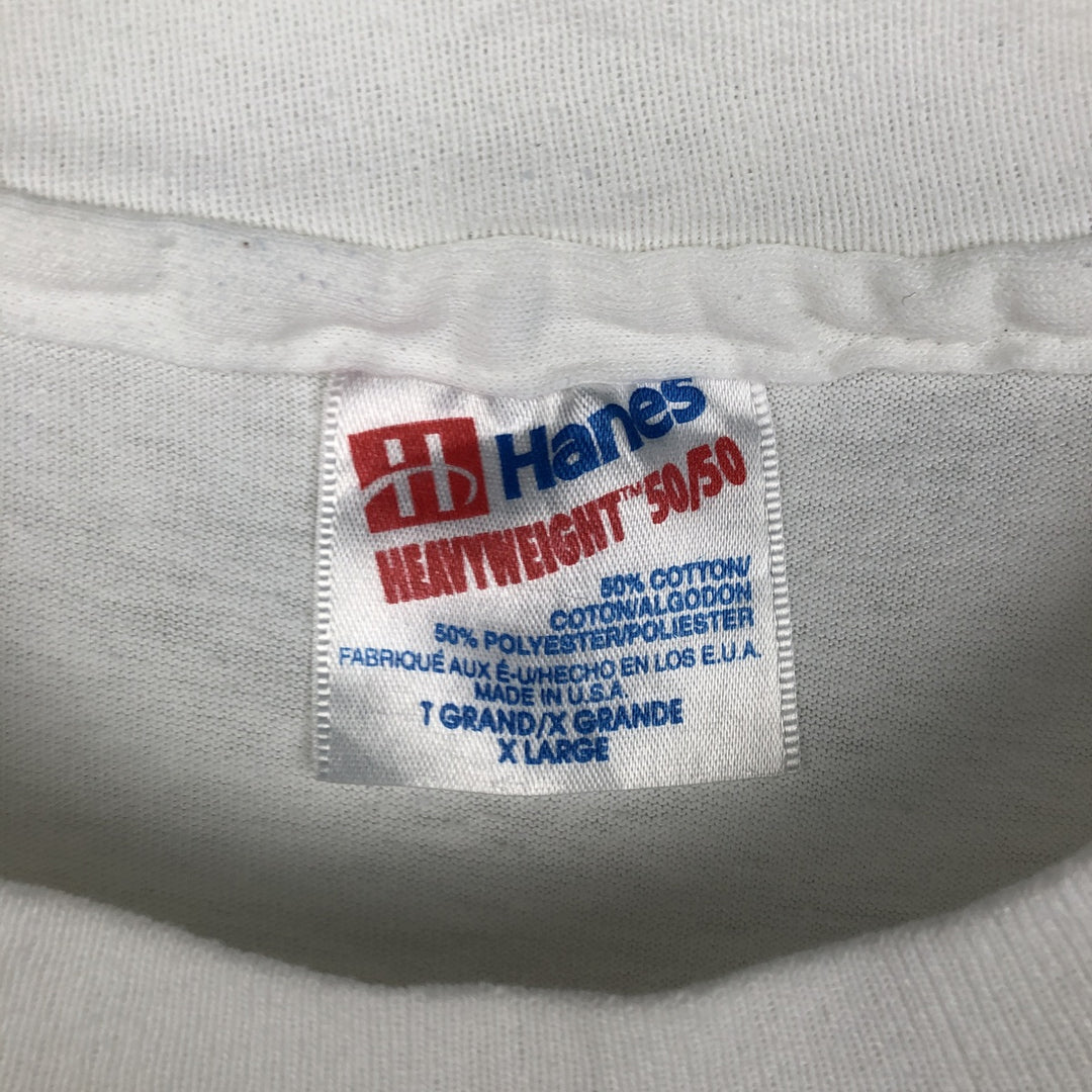 90'S Hanes ADRENALIN RUSH CLUB Print T-Shirt, Made in USA, Men's XL (approx.), Vintage cotton white type Vintage Second Hand