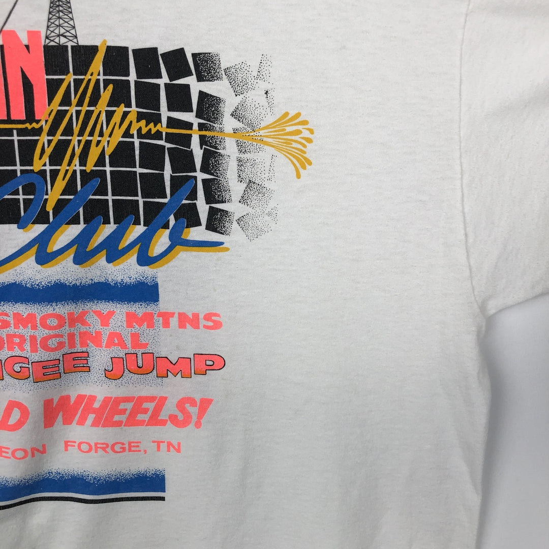 90'S Hanes ADRENALIN RUSH CLUB Print T-Shirt, Made in USA, Men's XL (approx.), Vintage cotton white type Vintage Second Hand