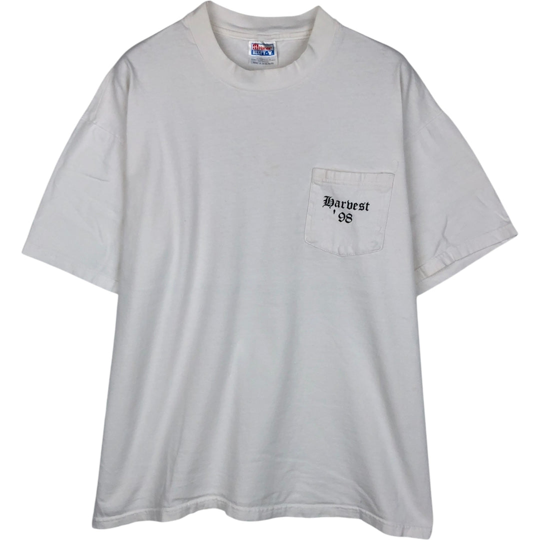 90'S Hanes College T-Shirt, Men's Size XL (approx.), Vintage cotton white type Vintage Second Hand
