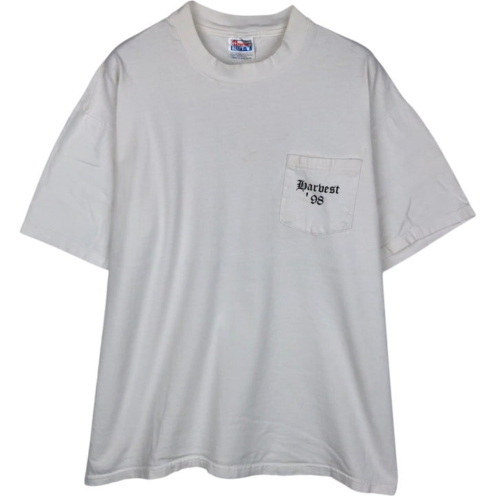 90'S Hanes College T-Shirt, Men's Size XL (approx.), Vintage cotton white type Vintage Second Hand