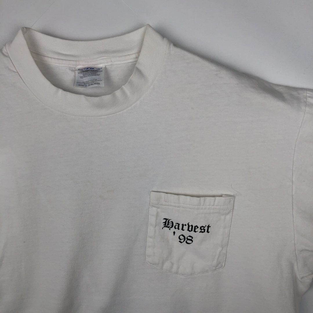 90'S Hanes College T-Shirt, Men's Size XL (approx.), Vintage cotton white type Vintage Second Hand