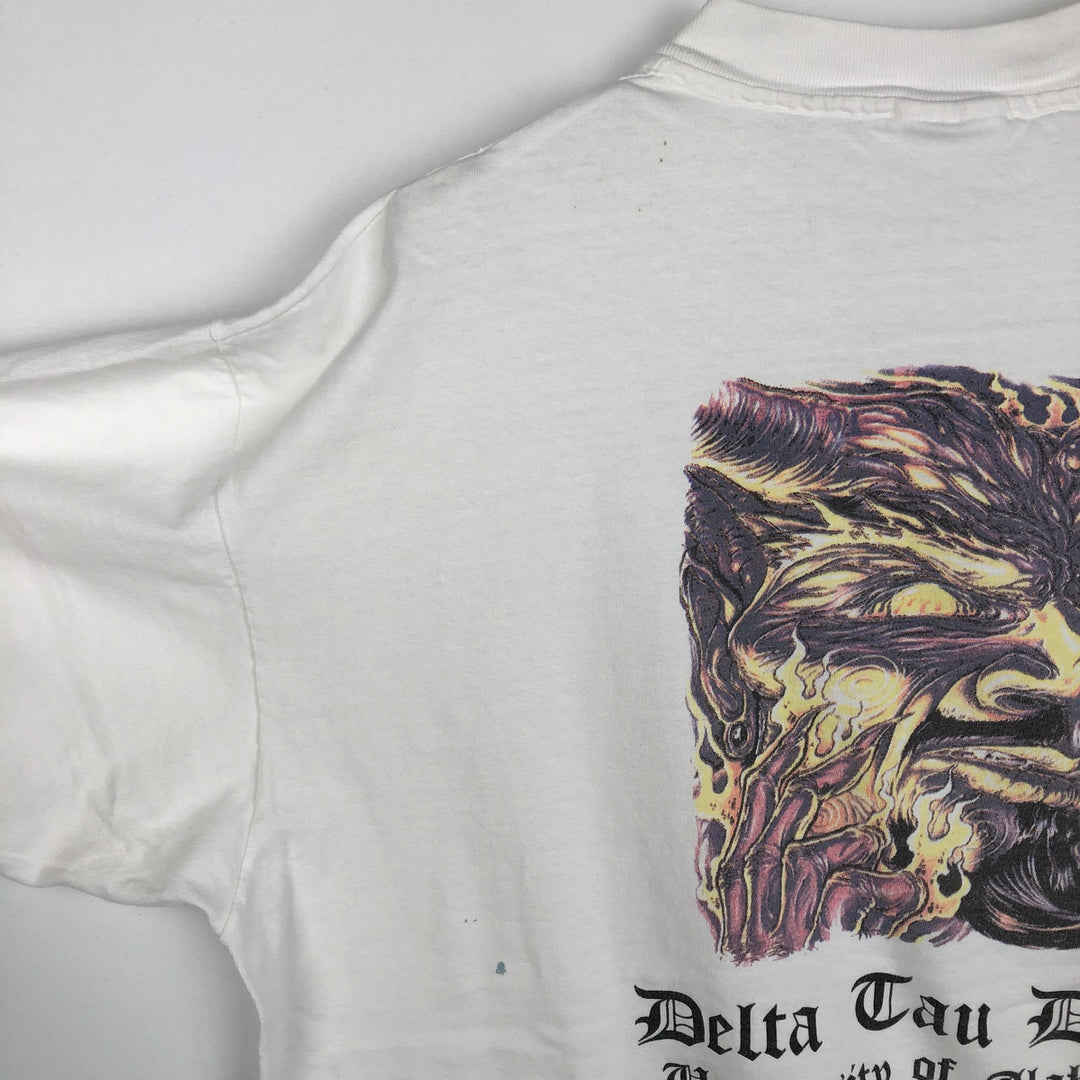 90'S Hanes College T-Shirt, Men's Size XL (approx.), Vintage cotton white type Vintage Second Hand