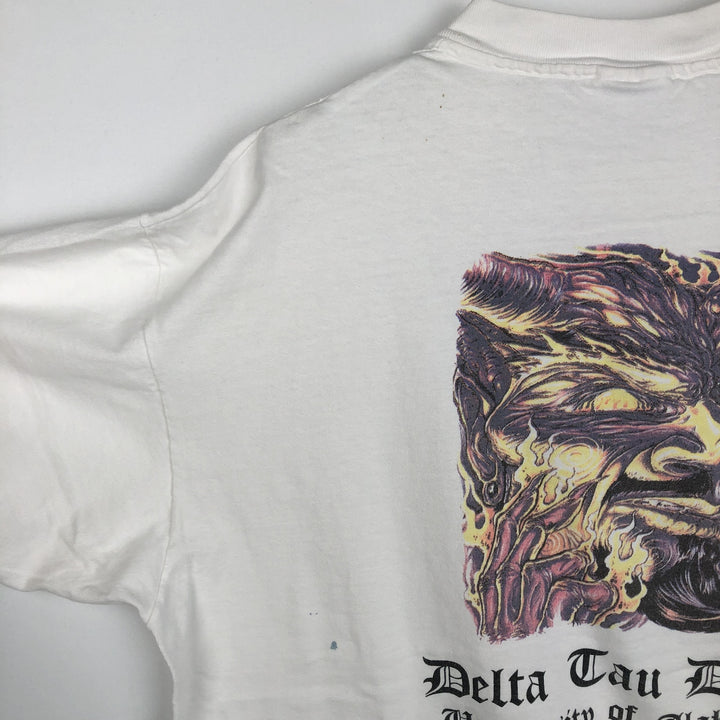 90'S Hanes College T-Shirt, Men's Size XL (approx.), Vintage cotton white type Vintage Second Hand