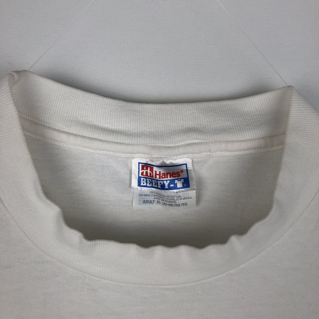 90'S Hanes College T-Shirt, Men's Size XL (approx.), Vintage cotton white type Vintage Second Hand