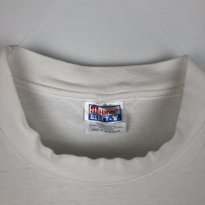 90'S Hanes College T-Shirt, Men's Size XL (approx.), Vintage cotton white type Vintage Second Hand