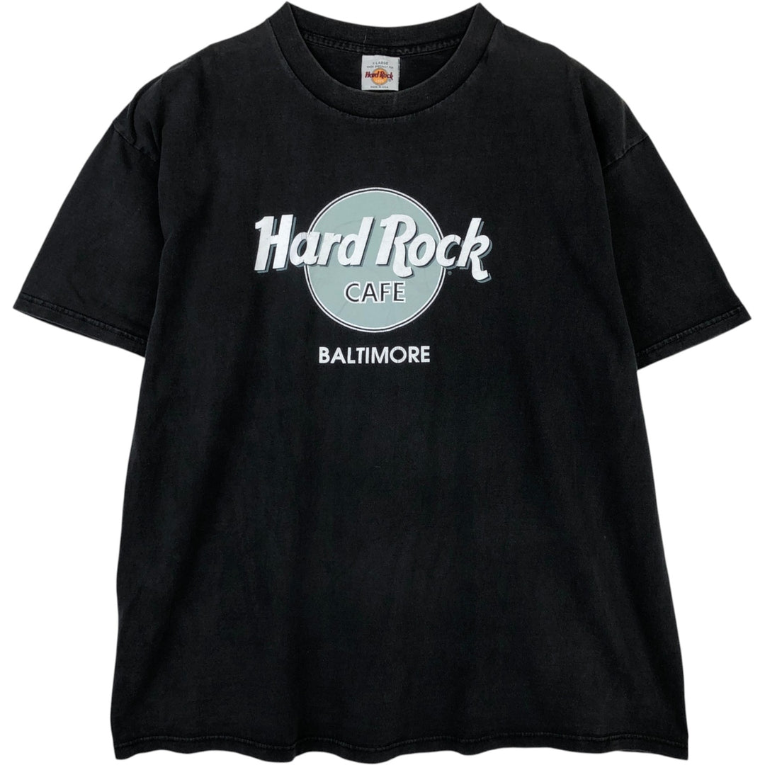 HARD ROCK CAFE Hard Rock Cafe Advertising T-shirt Made in USA Men's XL cotton black type Vintage Second Hand