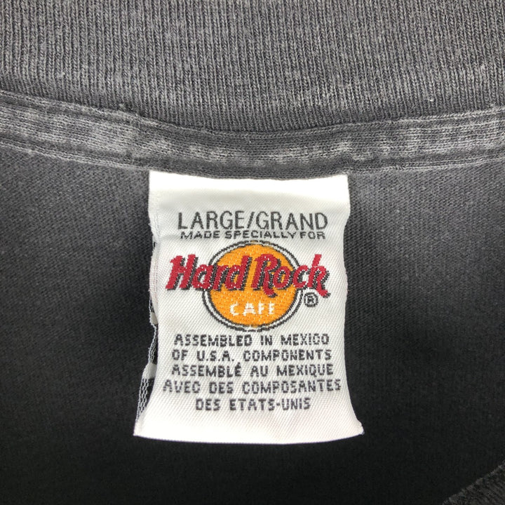 HARD ROCK CAFE Hard Rock Cafe Advertising T-shirt Men's L size cotton black type Vintage Second Hand