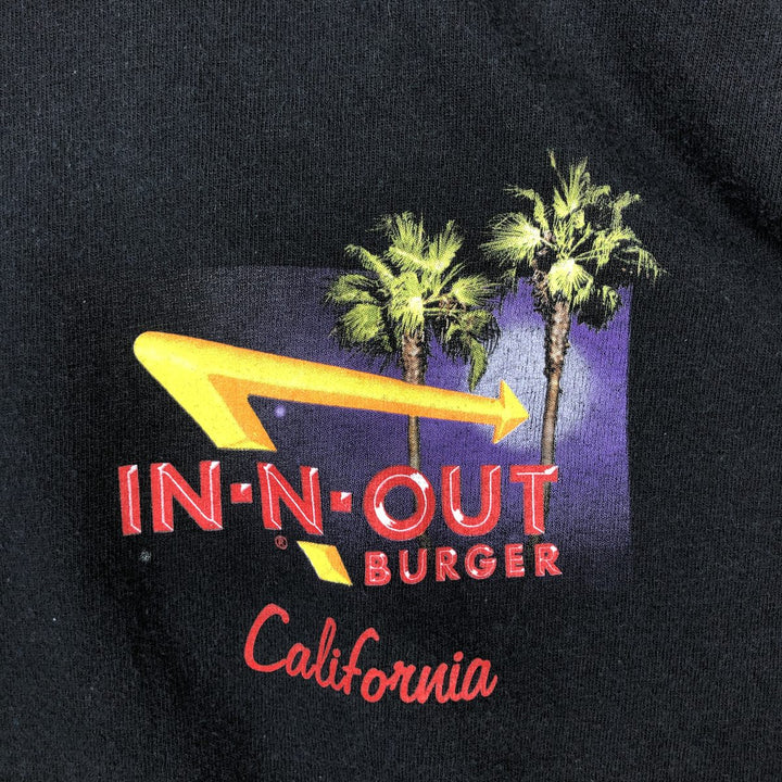 IN-N-OUT BURGER In-and-Out Burger Advertising T-shirt, Men's L size cotton black type Vintage Second Hand