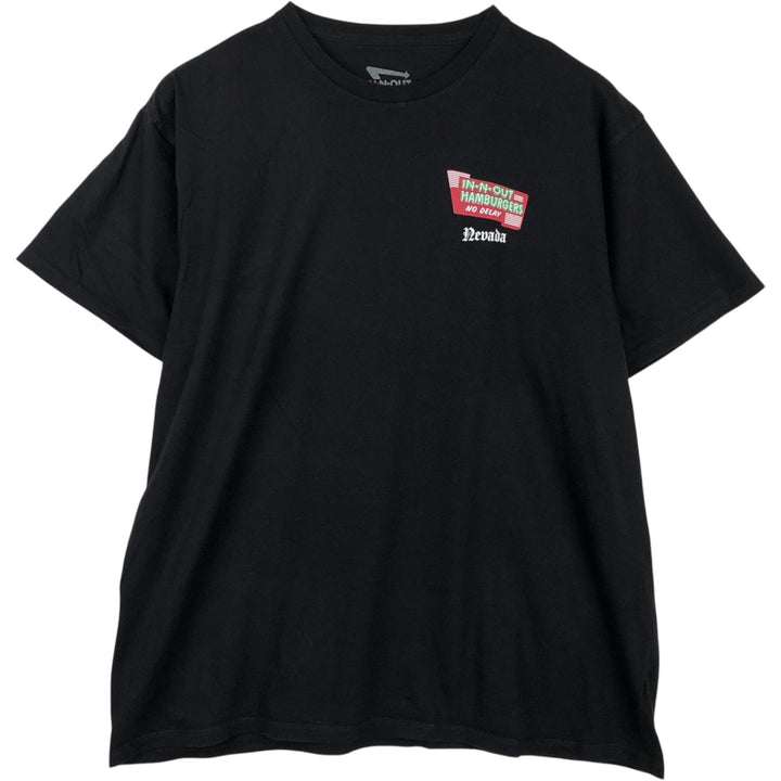 IN-N-OUT BURGER In-N-Out Burger Advertising T-shirt Made in USA Men's XL size cotton black type Vintage Second Hand
