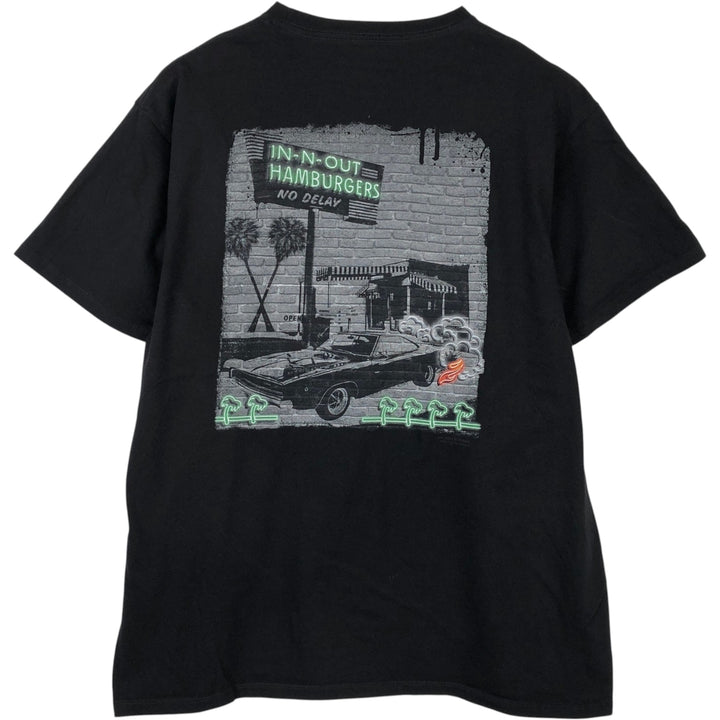 IN-N-OUT BURGER In-N-Out Burger Advertising T-shirt Made in USA Men's XL size cotton black type Vintage Second Hand