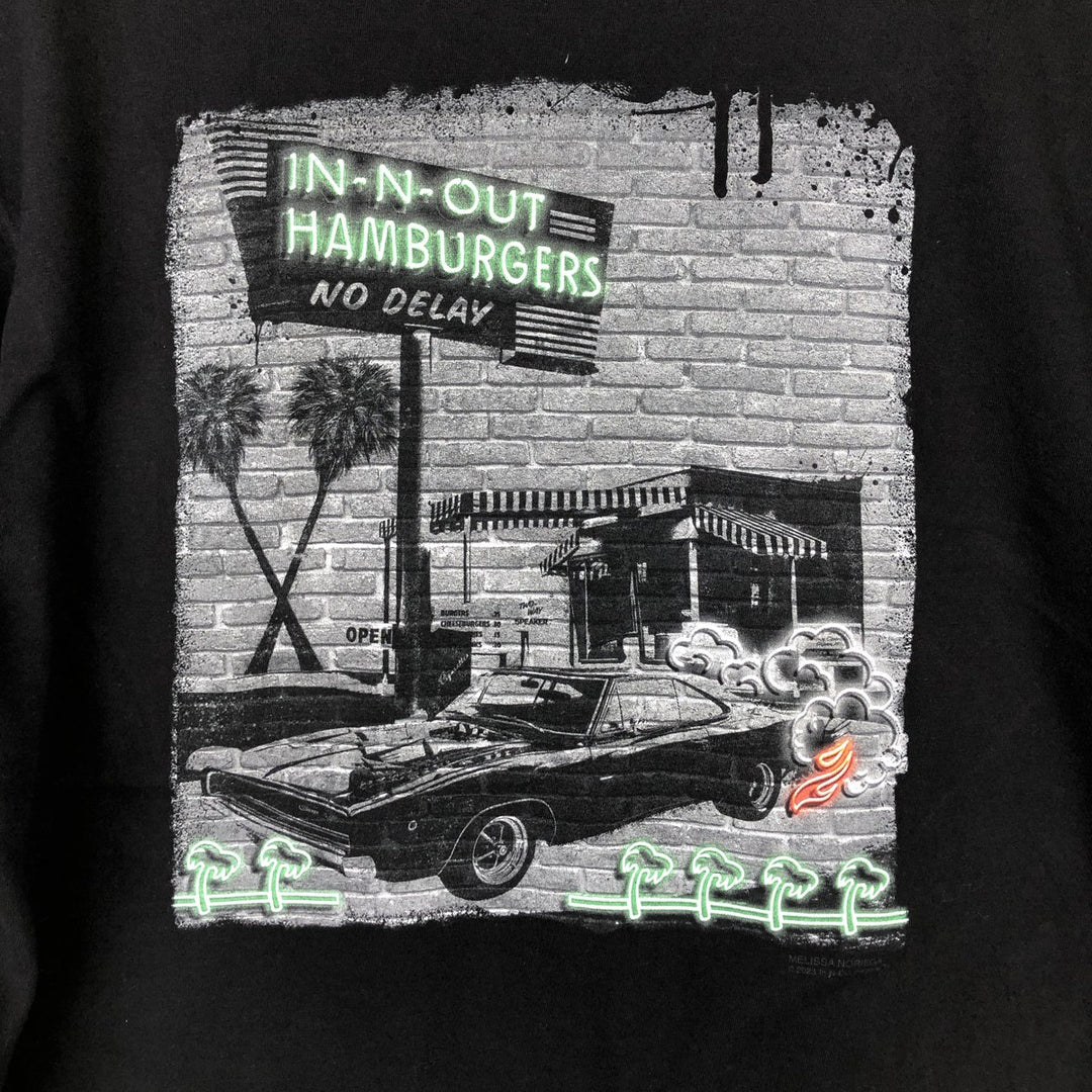 IN-N-OUT BURGER In-N-Out Burger Advertising T-shirt Made in USA Men's XL size cotton black type Vintage Second Hand