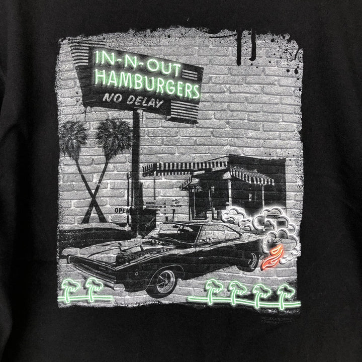 IN-N-OUT BURGER In-N-Out Burger Advertising T-shirt Made in USA Men's XL size cotton black type Vintage Second Hand