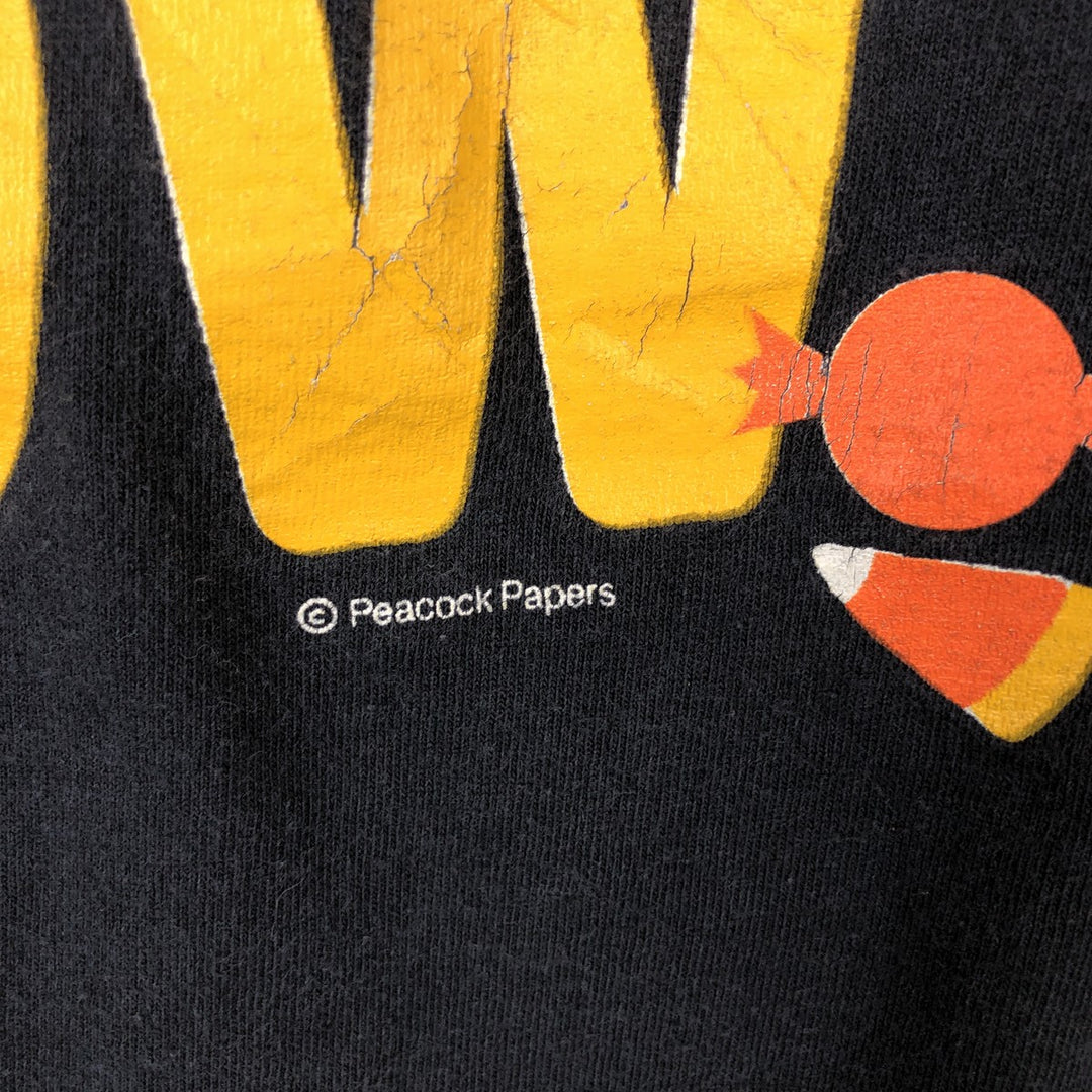 90'S Peacock Papers Advertising T-Shirt, Made in USA, Men's XL equivalent, Vintage cotton black type Vintage Second Hand