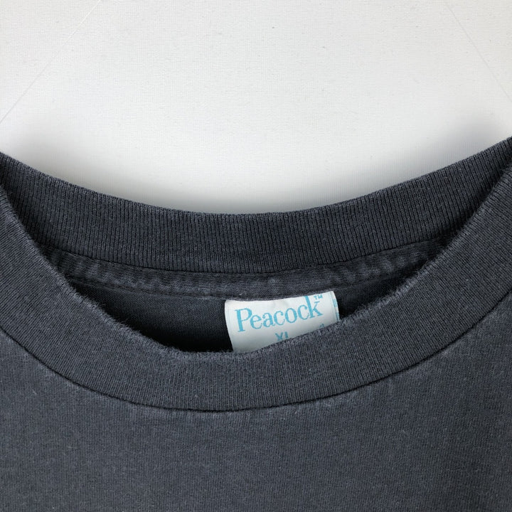 90'S Peacock Papers Advertising T-Shirt, Made in USA, Men's XL equivalent, Vintage cotton black type Vintage Second Hand