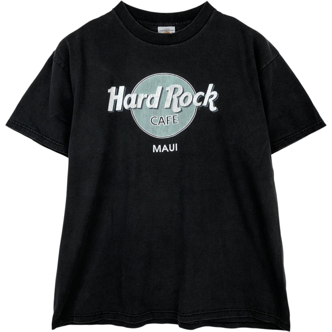 HARD ROCK CAFE Hard Rock Cafe Advertising T-shirt Made in USA Men's L size cotton black type Vintage Second Hand