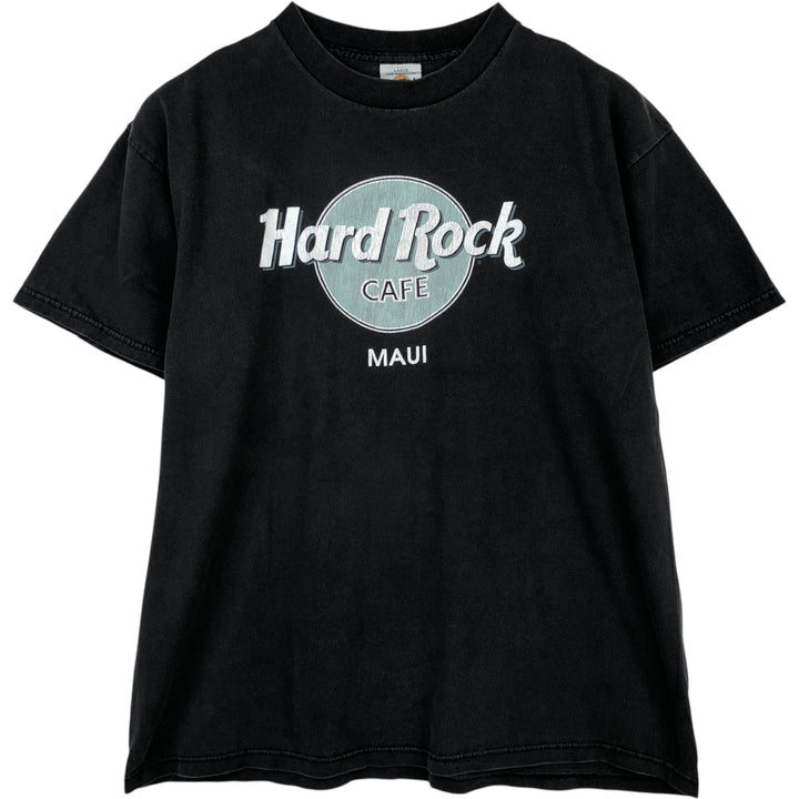 HARD ROCK CAFE Hard Rock Cafe Advertising T-shirt Made in USA Men's L size cotton black type Vintage Second Hand