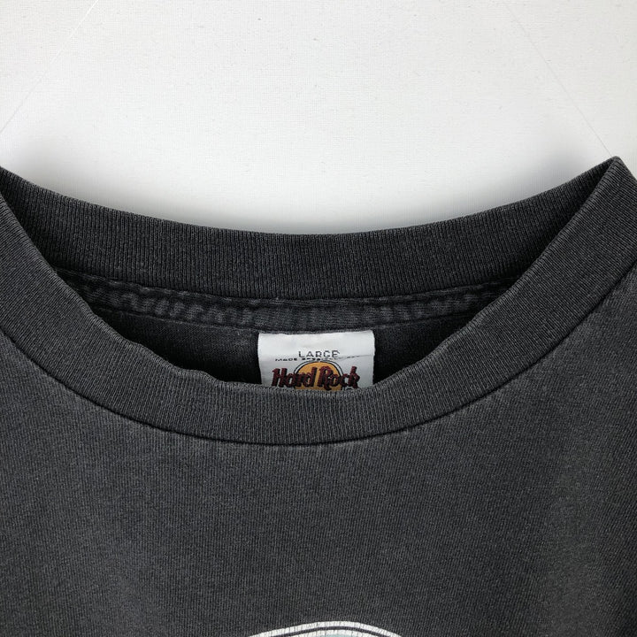 HARD ROCK CAFE Hard Rock Cafe Advertising T-shirt Made in USA Men's L size cotton black type Vintage Second Hand