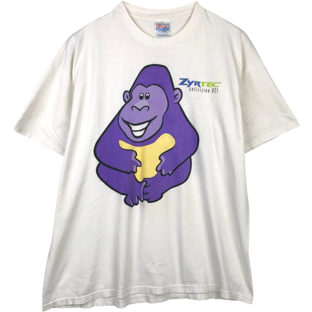 2000'S Hanes ZYRTEC Advertising T-shirt, Men's XL equivalent. cotton white type Vintage Second Hand