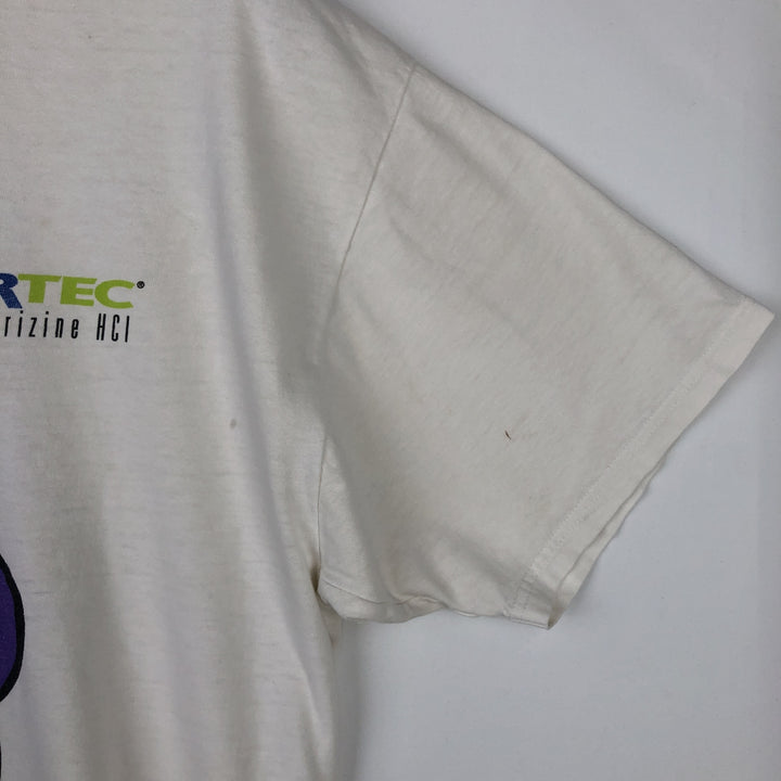 2000'S Hanes ZYRTEC Advertising T-shirt, Men's XL equivalent. cotton white type Vintage Second Hand
