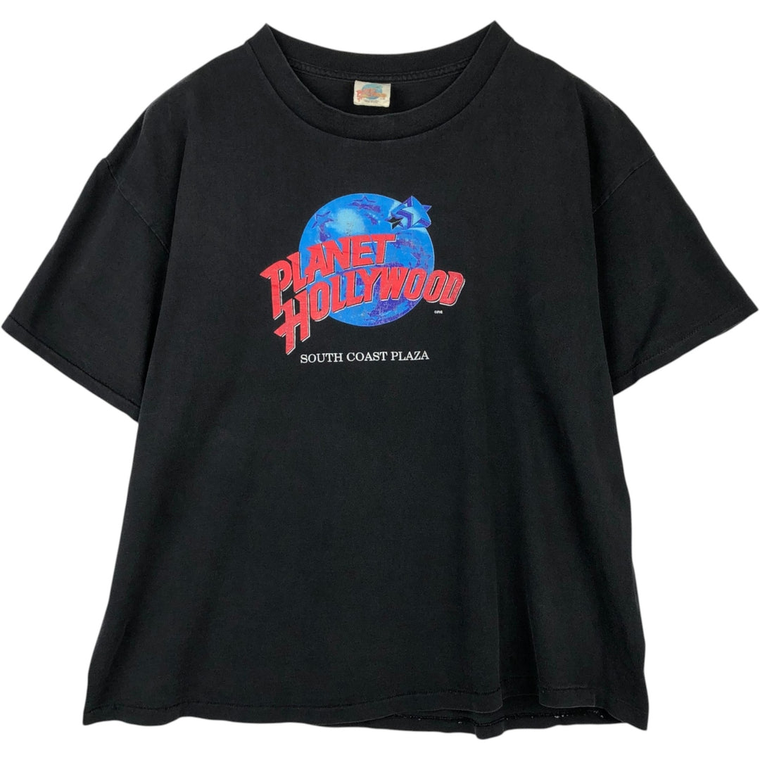 90'S PLANET HOLLYWOOD Advertising T-Shirt, Made in USA, Men's XXL equivalent, Vintage cotton black type Vintage Second Hand