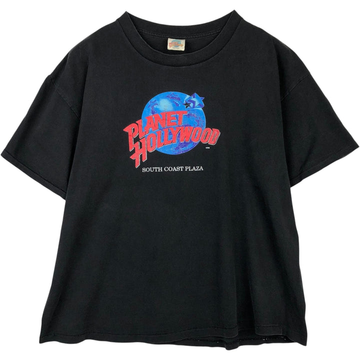 90'S PLANET HOLLYWOOD Advertising T-Shirt, Made in USA, Men's XXL equivalent, Vintage cotton black type Vintage Second Hand