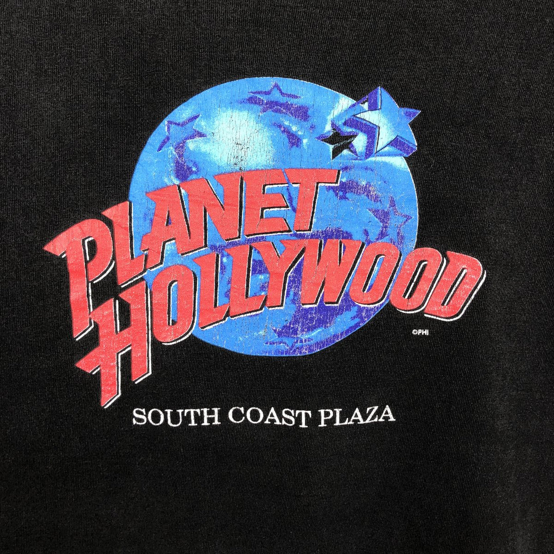 90'S PLANET HOLLYWOOD Advertising T-Shirt, Made in USA, Men's XXL equivalent, Vintage cotton black type Vintage Second Hand