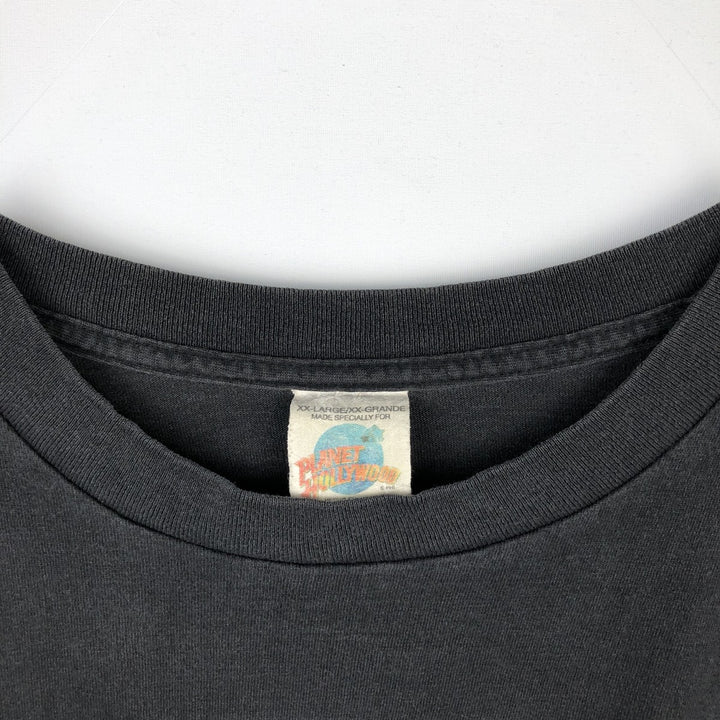 90'S PLANET HOLLYWOOD Advertising T-Shirt, Made in USA, Men's XXL equivalent, Vintage cotton black type Vintage Second Hand