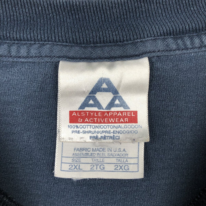 ALSTYLE Miller High Life Advertising T-Shirt, Made in USA, Men's XXL equivalent. cotton navy blue type Vintage Second Hand