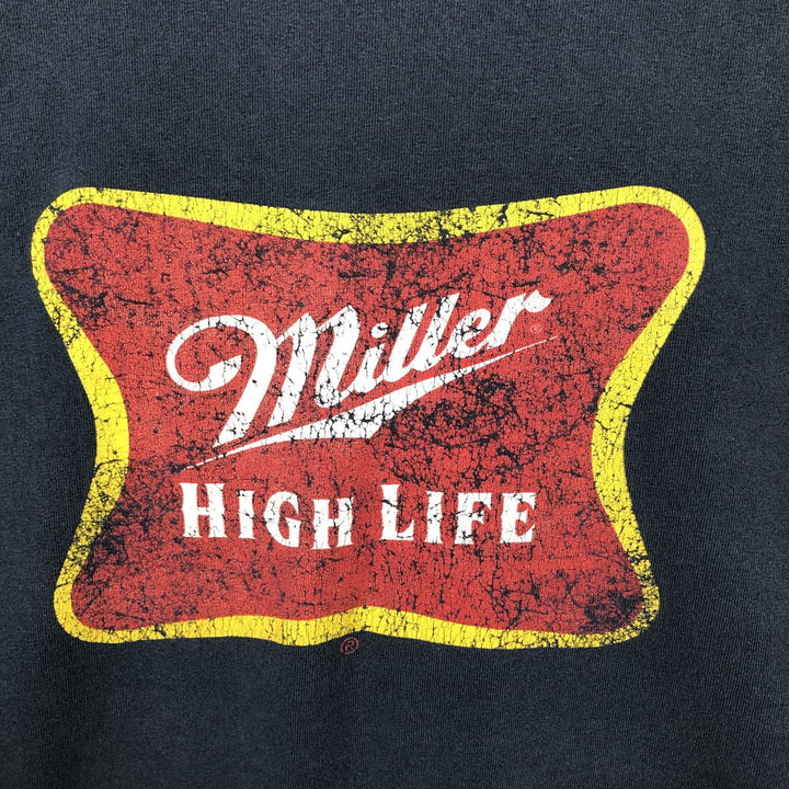ALSTYLE Miller High Life Advertising T-Shirt, Made in USA, Men's XXL equivalent. cotton navy blue type Vintage Second Hand