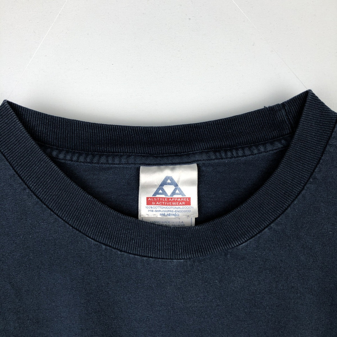 ALSTYLE Miller High Life Advertising T-Shirt, Made in USA, Men's XXL equivalent. cotton navy blue type Vintage Second Hand
