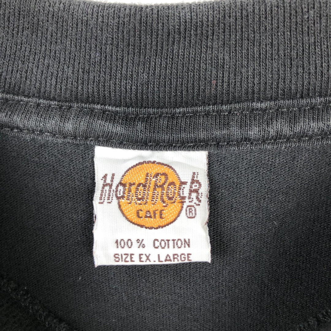 HARD ROCK CAFE Hard Rock Cafe Advertising T-shirt Men's XL size cotton black type Vintage Second Hand