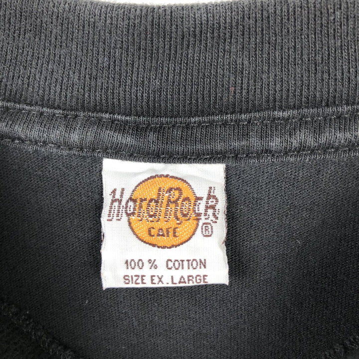 HARD ROCK CAFE Hard Rock Cafe Advertising T-shirt Men's XL size cotton black type Vintage Second Hand