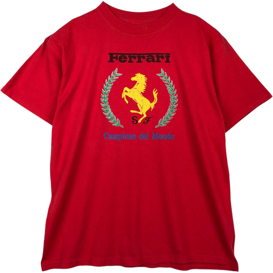 Vintage Ferrari advertising T-shirt from the 1990s, men's size L. unclear red type Vintage Second Hand