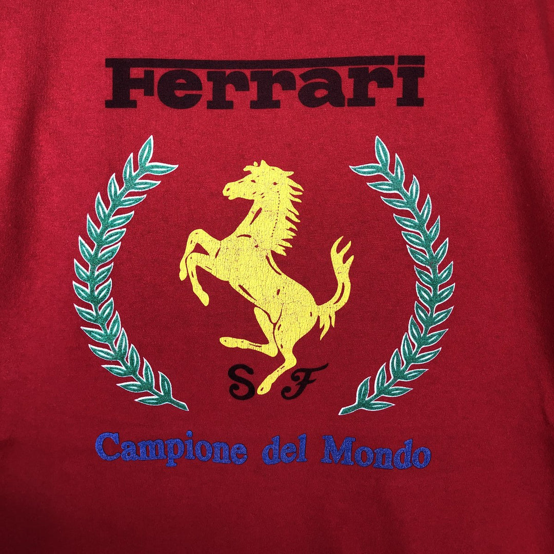 Vintage Ferrari advertising T-shirt from the 1990s, men's size L. unclear red type Vintage Second Hand