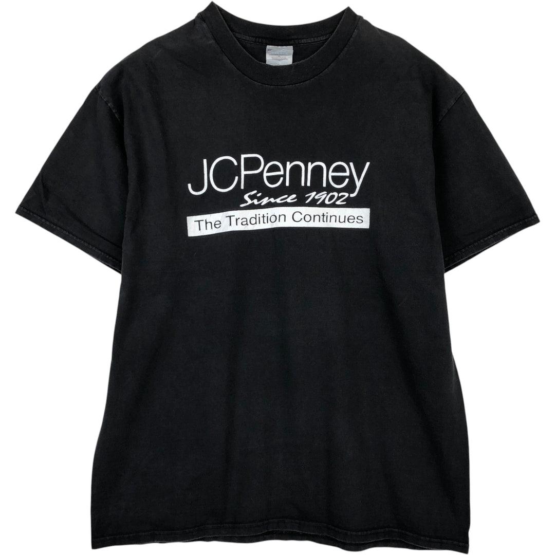 90s-00'S Hanes BEEFY-T JCPenney Advertising T-shirt, Men's XL equivalent, Vintage cotton black type Vintage Second Hand