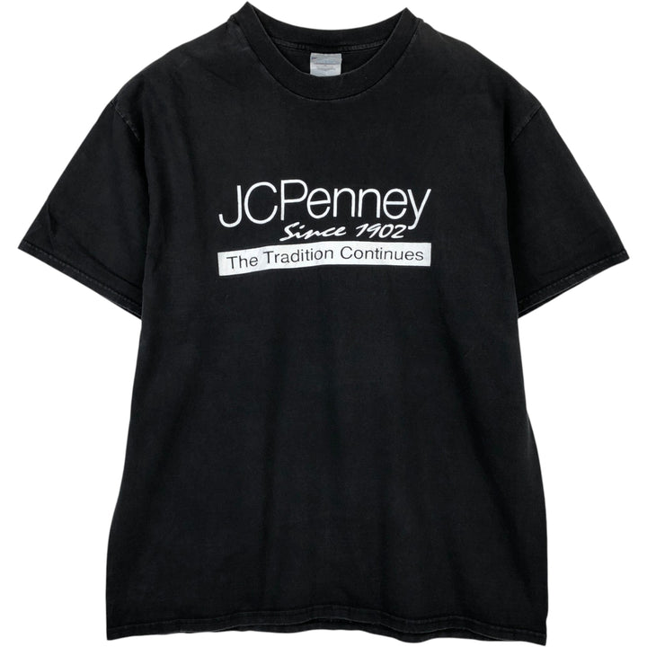 90s-00'S Hanes BEEFY-T JCPenney Advertising T-shirt, Men's XL equivalent, Vintage cotton black type Vintage Second Hand