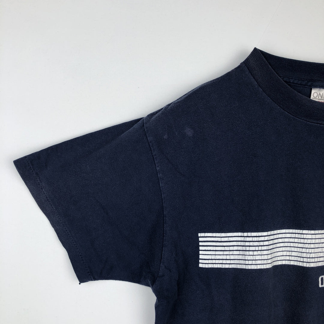 90'S ONEITA Advertising T-shirt Made in USA Men's L Vintage cotton navy blue type Vintage Second Hand