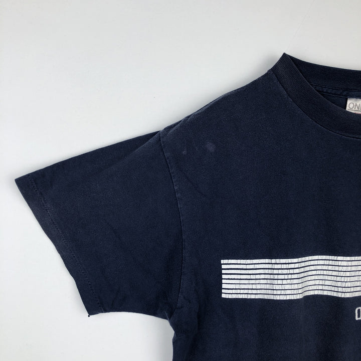 90'S ONEITA Advertising T-shirt Made in USA Men's L Vintage cotton navy blue type Vintage Second Hand