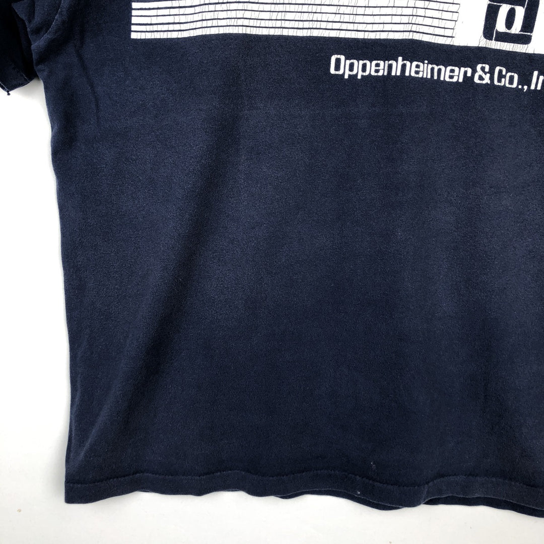 90'S ONEITA Advertising T-shirt Made in USA Men's L Vintage cotton navy blue type Vintage Second Hand