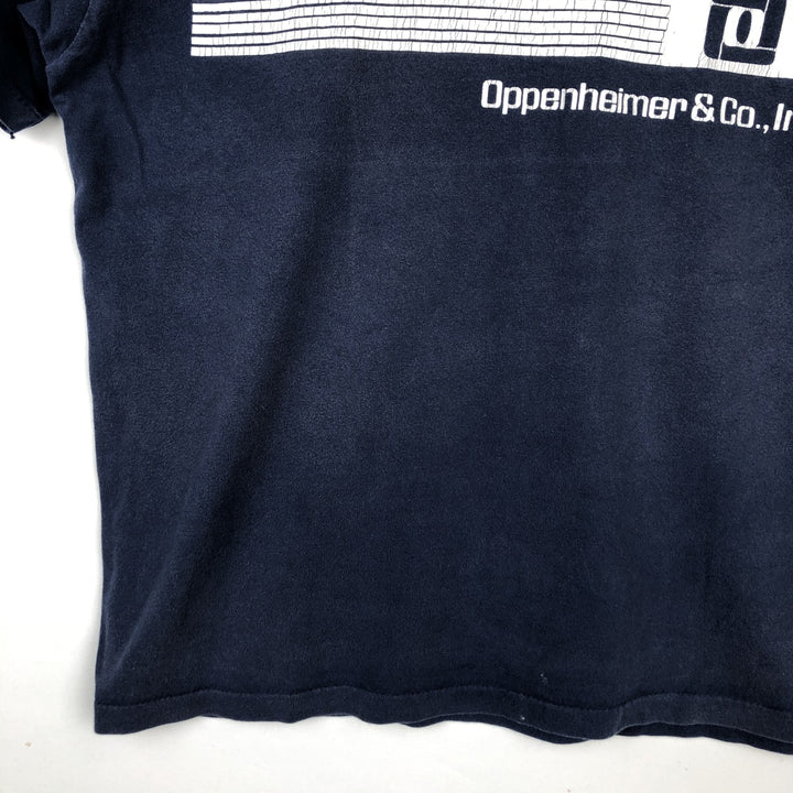 90'S ONEITA Advertising T-shirt Made in USA Men's L Vintage cotton navy blue type Vintage Second Hand