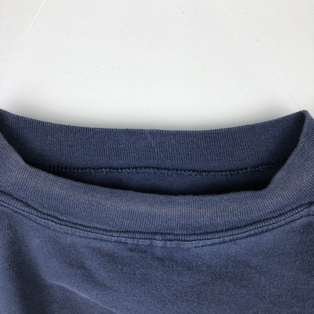 90'S ONEITA Advertising T-shirt Made in USA Men's L Vintage cotton navy blue type Vintage Second Hand