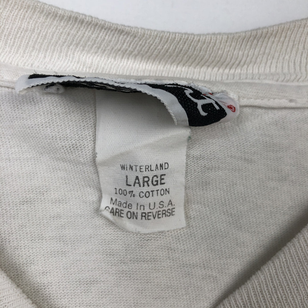 ~90'S PORSCHE advertising T-shirt, Made in USA, Men's size L (approx.) cotton white type Vintage Second Hand
