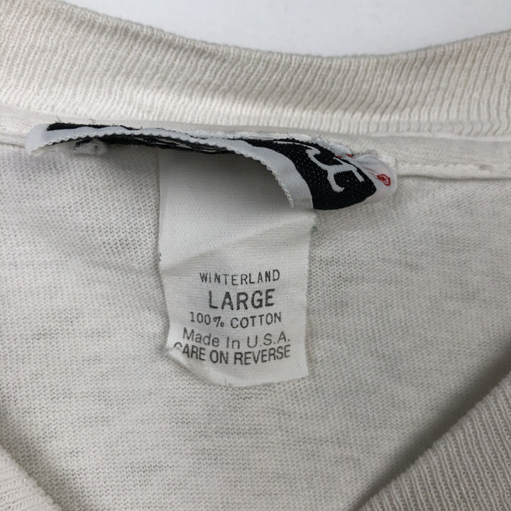 ~90'S PORSCHE advertising T-shirt, Made in USA, Men's size L (approx.) cotton white type Vintage Second Hand
