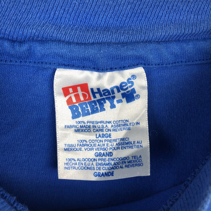 90'S Hanes BEEFY-T Sony Advertising T-Shirt, Men's Size L (approx.), Vintage cotton blue type Vintage Second Hand