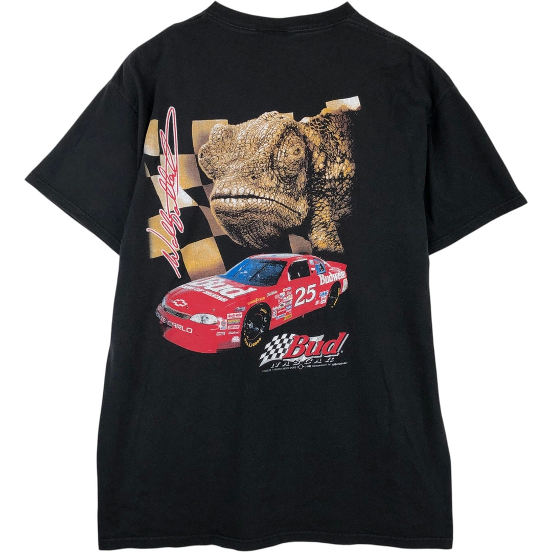 2000'S Delta Budweiser advertising T-shirt, men's size XL (approx.) cotton black type Vintage Second Hand